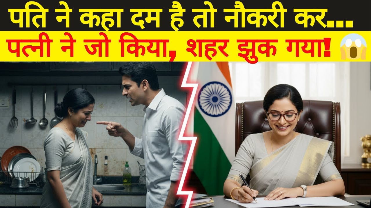 पति ने कहा दम है तो नौकरी कर… पत्नी ने जो किया, पूरा शहर झुक गया! 😱