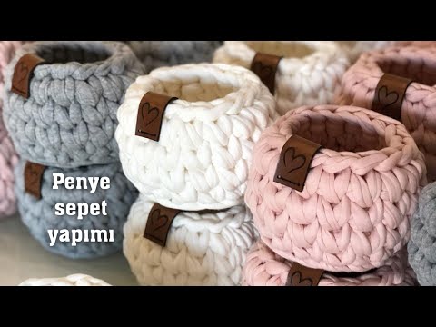 Mini penye sepet yapımı / knitted combed basket / Toxuma Penyə səbət nece toxunur