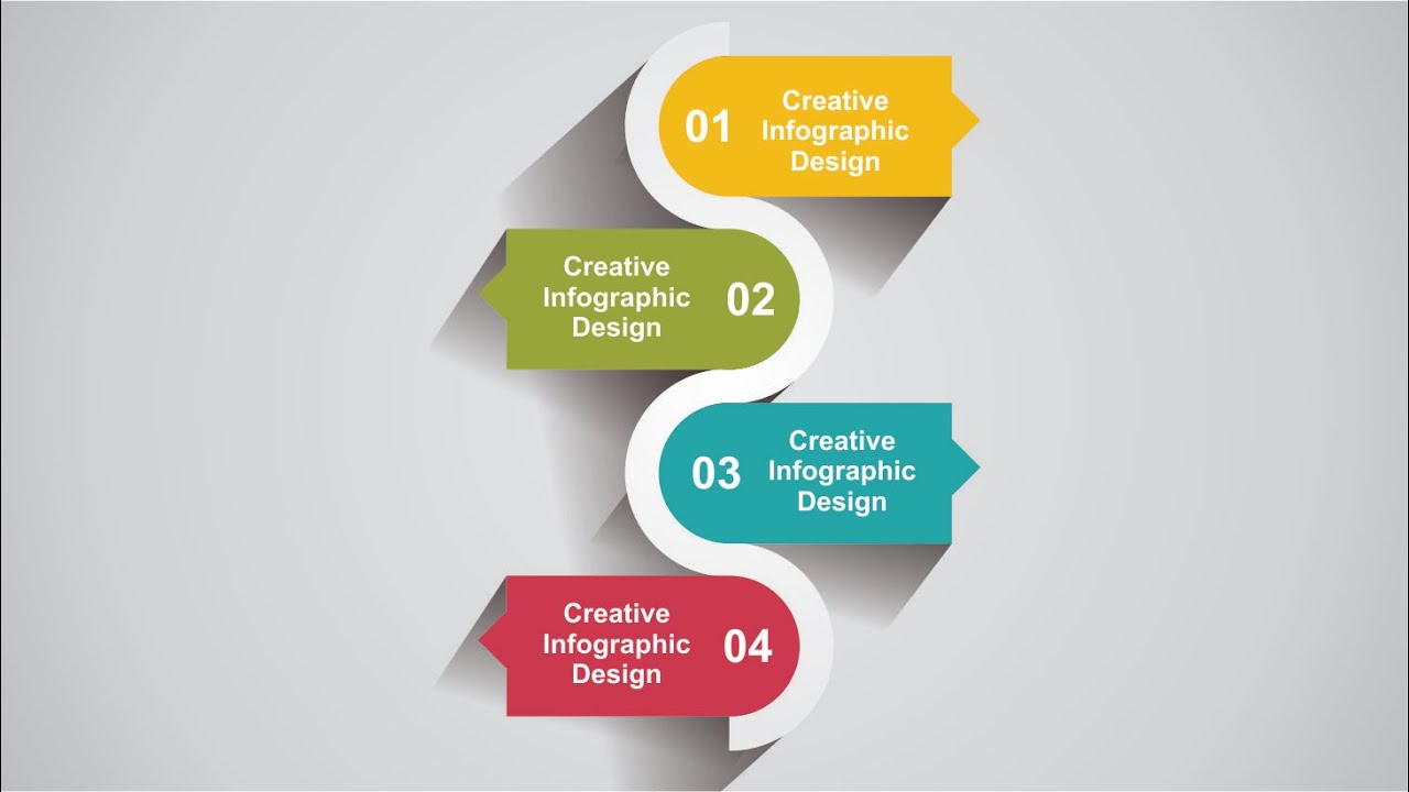 Infographic Ppt 4 Steps Vector Hd Round Arrow Step Flow in Coreldraw