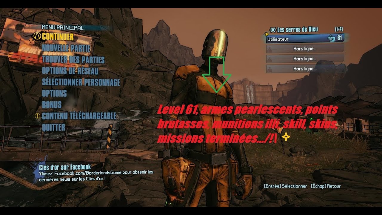 Borderlands 2 save game pc level 610