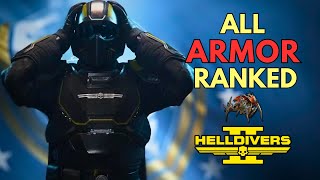 EVERY ARMOR RANKED FOR BUGS | HELLDIVERS 2 | 400 HOURS + EXPERIENCE