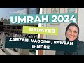 Everything umrah 2024 updates  nusuk zamzam haramain train vaccines children  more