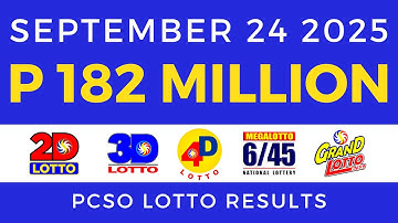 Lotto Result Today 9pm PCSO September 24 2025