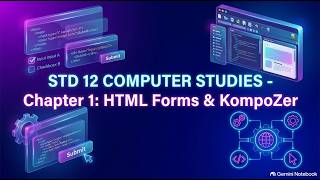 Class 12 Computer Chapter 1 | Creating HTML Forms Using KompoZer | GSEB