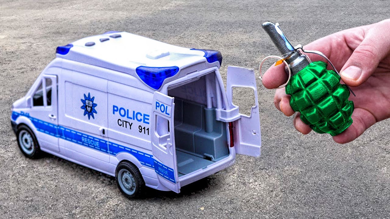 EXPERIMENT BIG FIRECRACKER vs Police Car and Car Toys