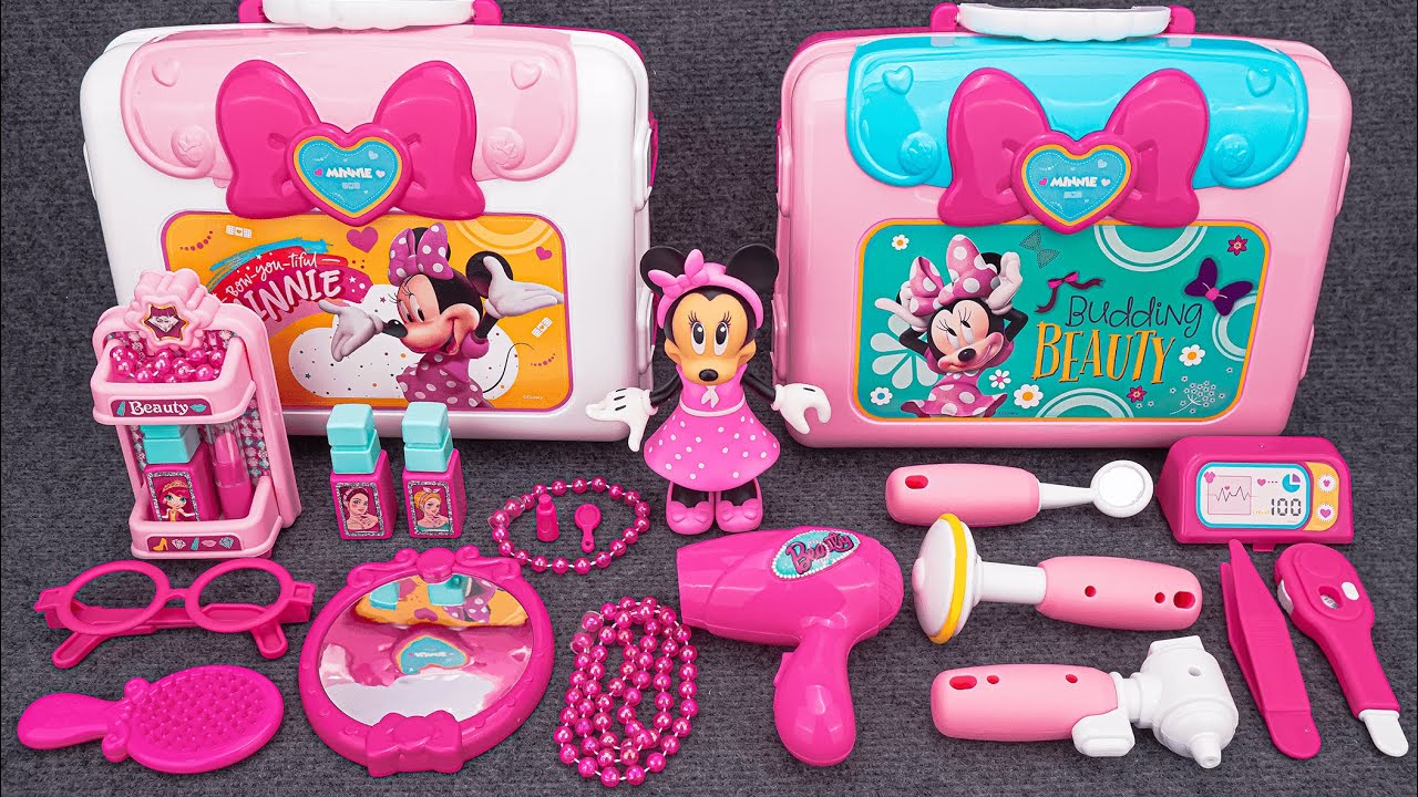 70 Minutes Satisfying Unboxing Cute Pink Minnie Beauty Ang Makeup Set | Review Toys ASMR