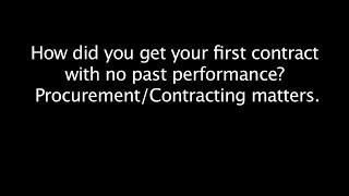Part 03_Q/A_First contract with no Past Performance