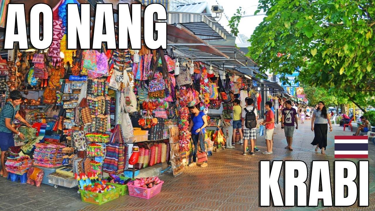 Ao Nang Beach Road Walk - Shops, Restaurants & Street Food in Krabi, Thailand 🌴