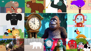 HICKORY DICKORY DOCK | 2 ELEPHANT, 2 HIPPO, 2 BEAR, 2 BIRD, 2 GORILLA, 2 COW