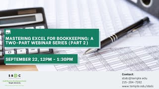 Mastering Excel for Bookkeeping: A Two-Part Webinar Series