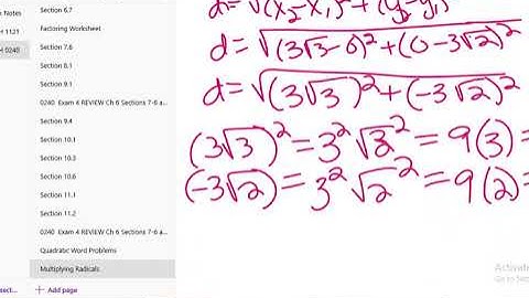 Distance Formula with Radical Coordinates