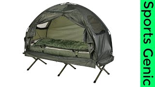Outsunny Single Portable Camping Tent Bed Cot w/Sleeping Bag Air Mattress