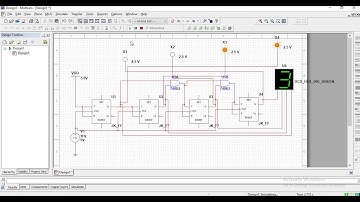 4-bit Synchronous Up Counter using J-K flipflop Simulation in NI Multisim 14