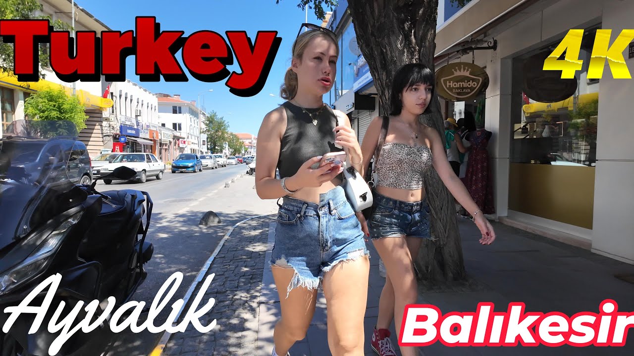 Ayvalık Walking Tour in Balıkesir. Turkey the rising pearl of the Aegean 4K video quality.
