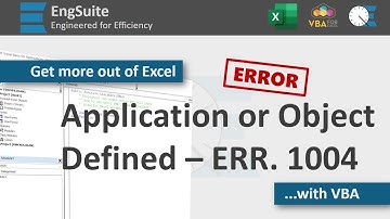 Runtime Error 1004 Application or Object Defined Error - Excel VBA