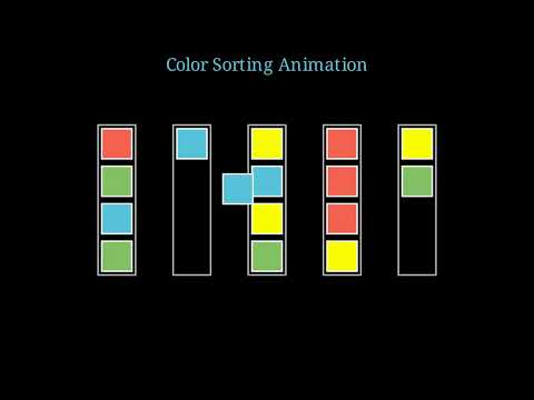 Color Sort Algorithm Visualized | Puzzle Solved in 21 Moves! (Manim)