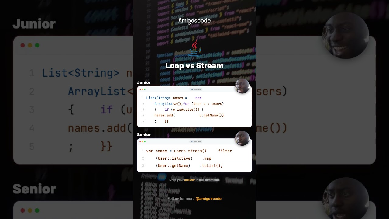 Loops vs Streams — which is better? #java #codinginterview #programming