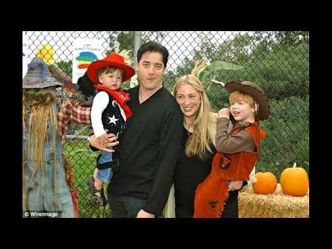 actor Brendan Fraser with ex-wife Actress Afton Smith and kids