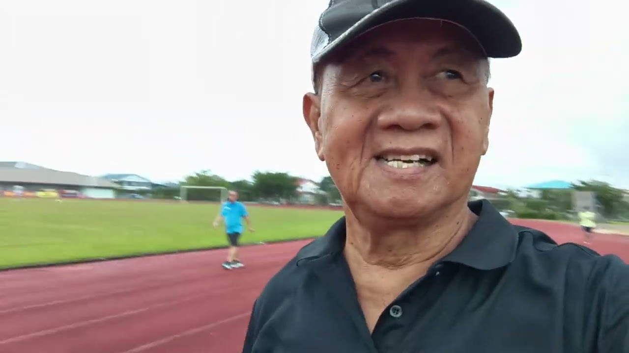 Jogging time at the Aarikei Sports Stadium