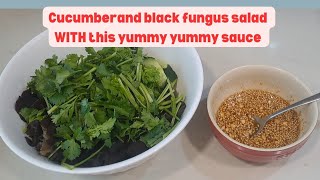 ‼️SIMPLE CUCUMBER AND BLACK FUNGUS SALAD WITH YUMMY SAUCE‼️#ofw #cooking #food #salad