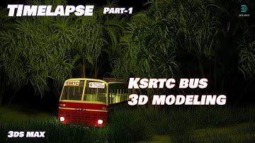 Old KSRTC Bus 3D modeling | 3Ds Max 3D Modeling Timelapse Tutorial|Part-1|abindesignz
