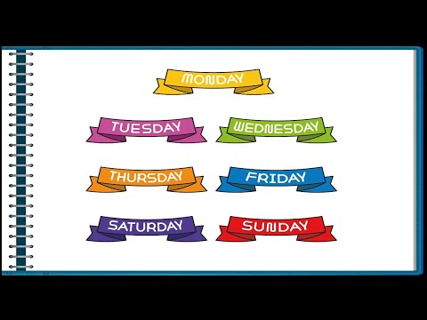 Days of a Week in Hindi , Week Days Names in Hindi ,  Saptah Ke Saath Din , Days of Week , Week Days