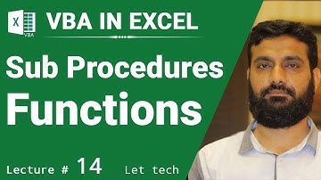 VBA Sub Procedures, Functions | VBA in Urdu & Hindi