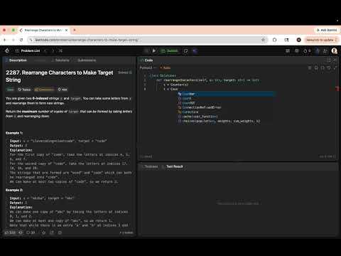 Rearrange Characters to Make Target String
