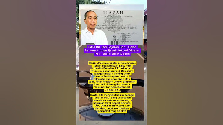 Sejarah baru perkara khusus ijazah jokowi digelar polri ! #jokowi #ijazahjokowi #ijazahpalsu #viral