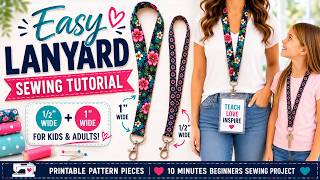 ♡ Easy Fabric Lanyard Sewing Tutorial for Beginners | Kids & Adults | Teachers, Nurses, Cruise Gifts