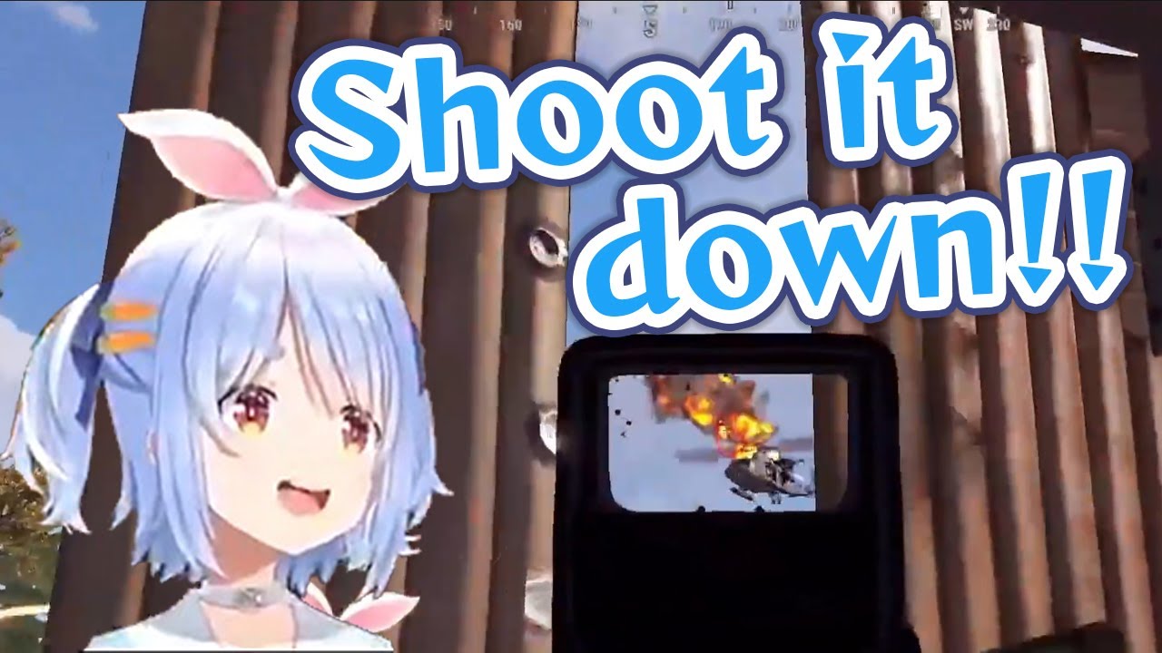 Pekora shoots down the helicopter that has been tormenting everyone ...