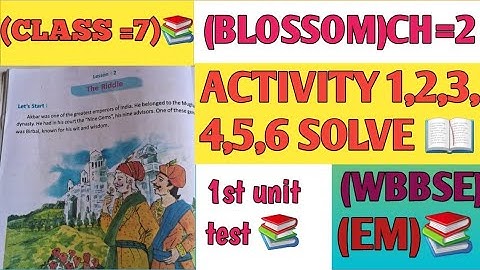 (WBBSE)CLASS=7 ( ENGLISH TEXTBOOK LESSON 2)(THE RIDDLE)ACTIVITY 1,2,3,4,5,6📝SOLVE(ENGLISH MEDIUM)