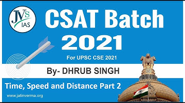 Time, Speed and Distance Part 2 | CSAT | UPSC 2021 | JVs IAS Academy