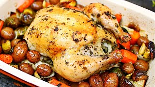 One Pan Roast Whole Chicken and Vegetables Recipe - How to Roast a whole Chicken