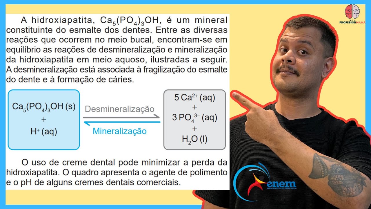 ENEM 2024 - A hidroxiapatita, é um mineral constituinte do esmalte dos ...