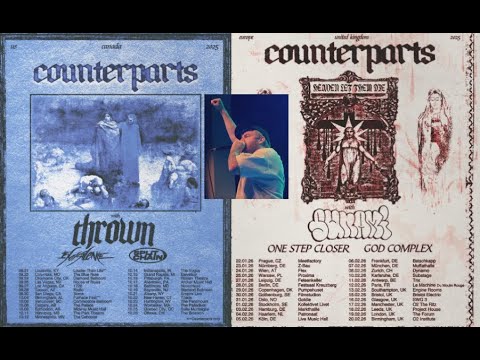 Counterparts North American tour 2025 w/ thrown, 156/Silence and Split Chain + 2026 Euro tour