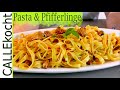 Bandnudeln & Pfifferlinge in Sahne. Schnell und lecker. Pasta Rezept