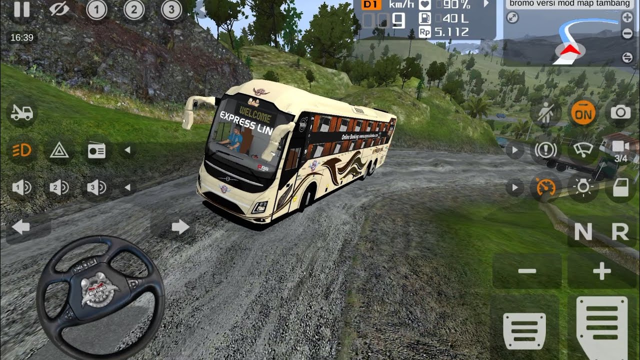 Luxury bus drive in moutain road in bus simulator Indonesia|✓ Simulator 3d