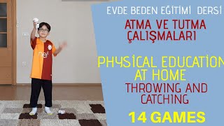 Throwing & Catching PE Games | Physical education at home | Physical activity for children at home
