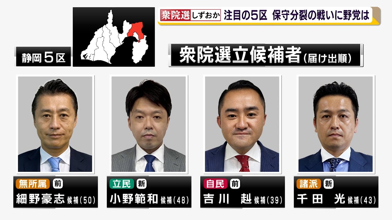 衆院選公示 注目の静岡５区 保守分裂の戦いに野党は Youtube