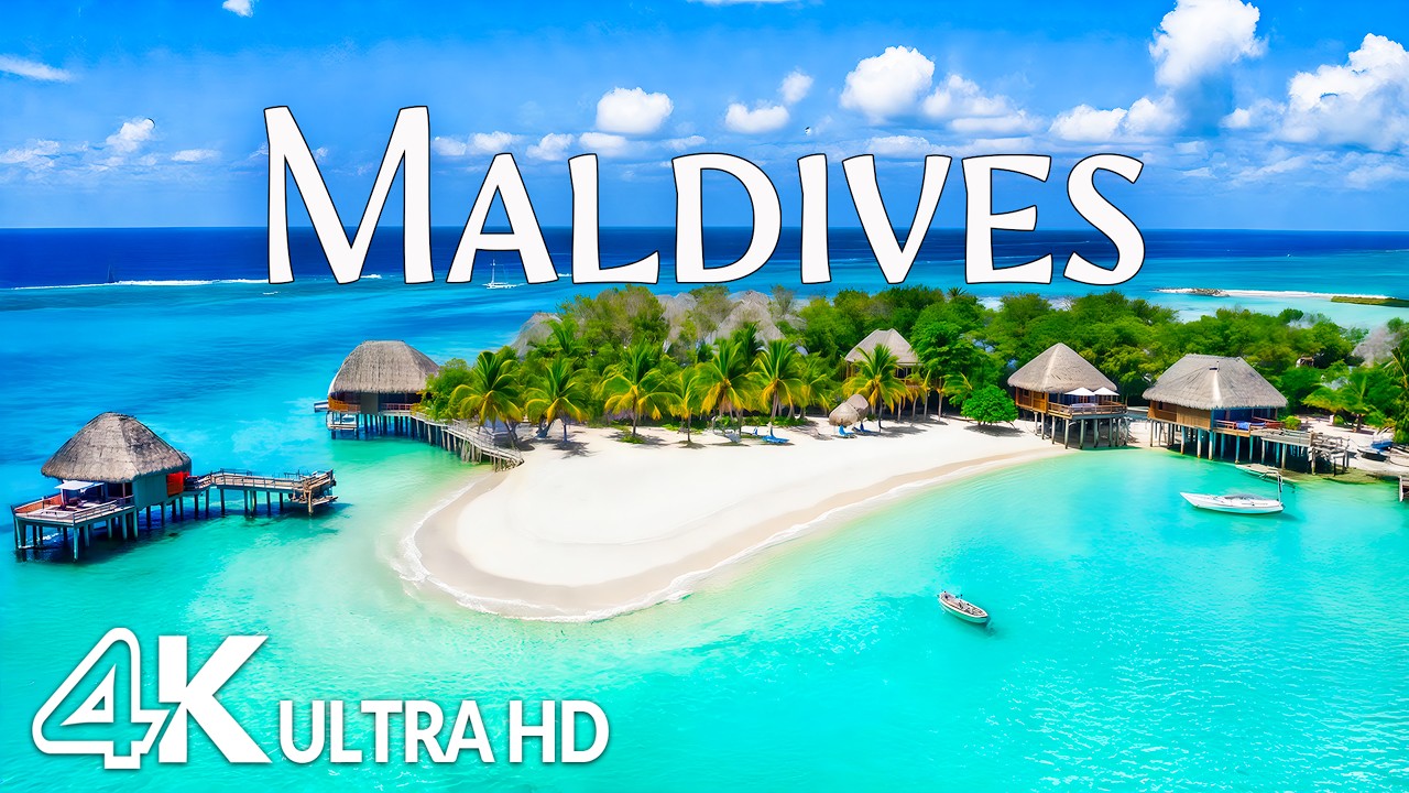 Maldives 4K UHD – Overwater Villas, Turquoise Lagoon & Tropical Island Paradise | Relaxing Music
