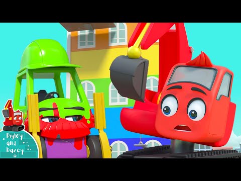 🌈 RAINBOW BUILDING Gets Messy! 🌈 | BEST OF @Digley and Dazey - Trucks For Kids | Lellobee Friends