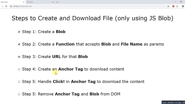 How to Create & Download File using only JS (Blob) | JavaScript Tutorials
