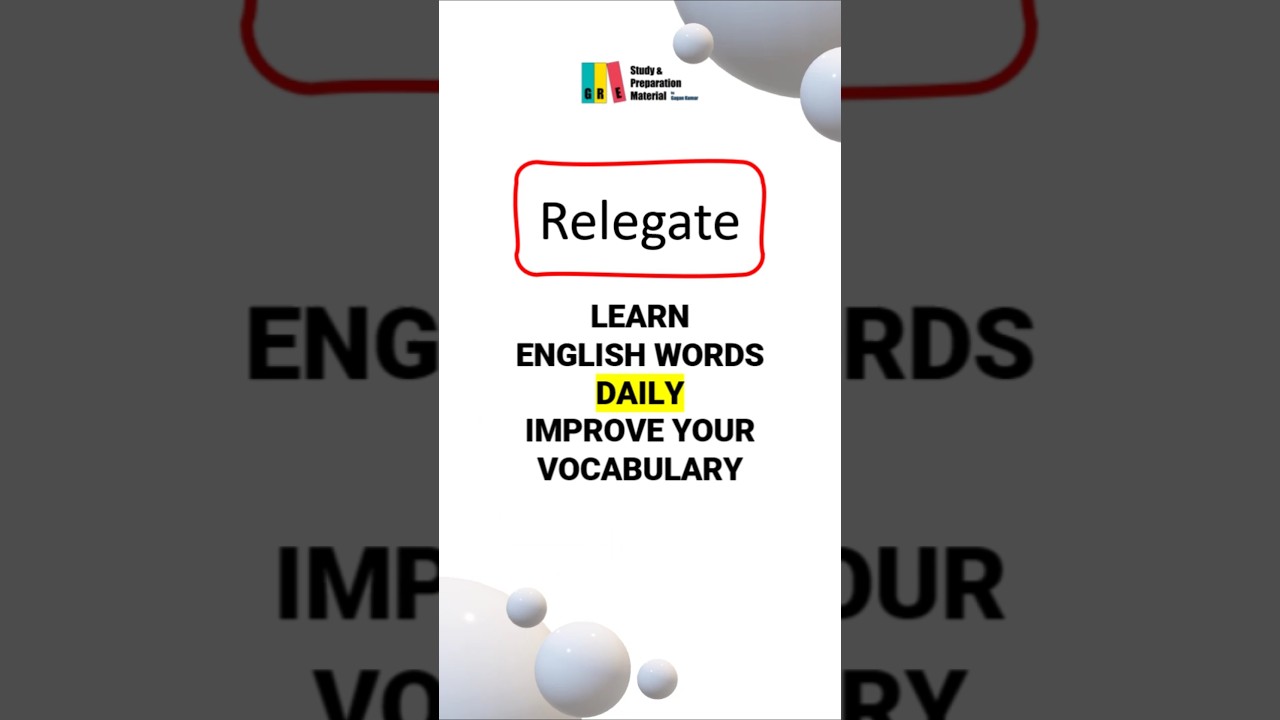 Relegate - SUBSCRIBE for DAILY NEW WORDS 