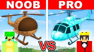 NOOB vs PRO: HELICOPTER House Build Challenge in Minecraft