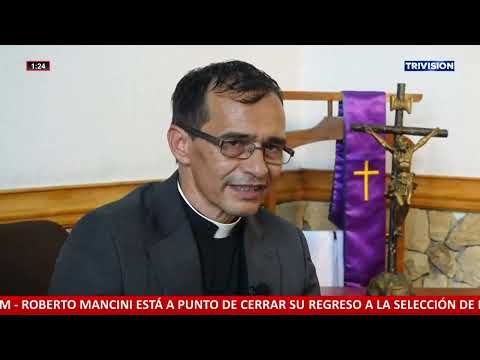 Fieles católicos celebran los 100 años de vida del sacerdote, Edwin Baltodano Guillén.