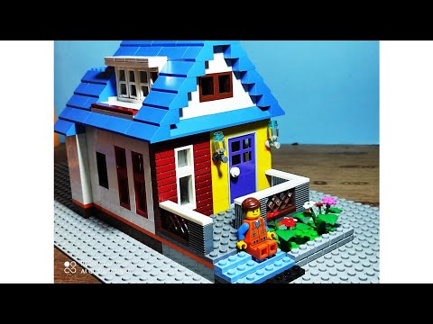 Lego Brick Membangun Summer House Animasi. 