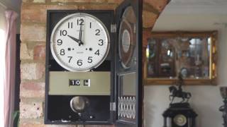 Vintage Japanese 'Seiko' 30-Day Wall Clock with Calendar & Chimes - YouTube