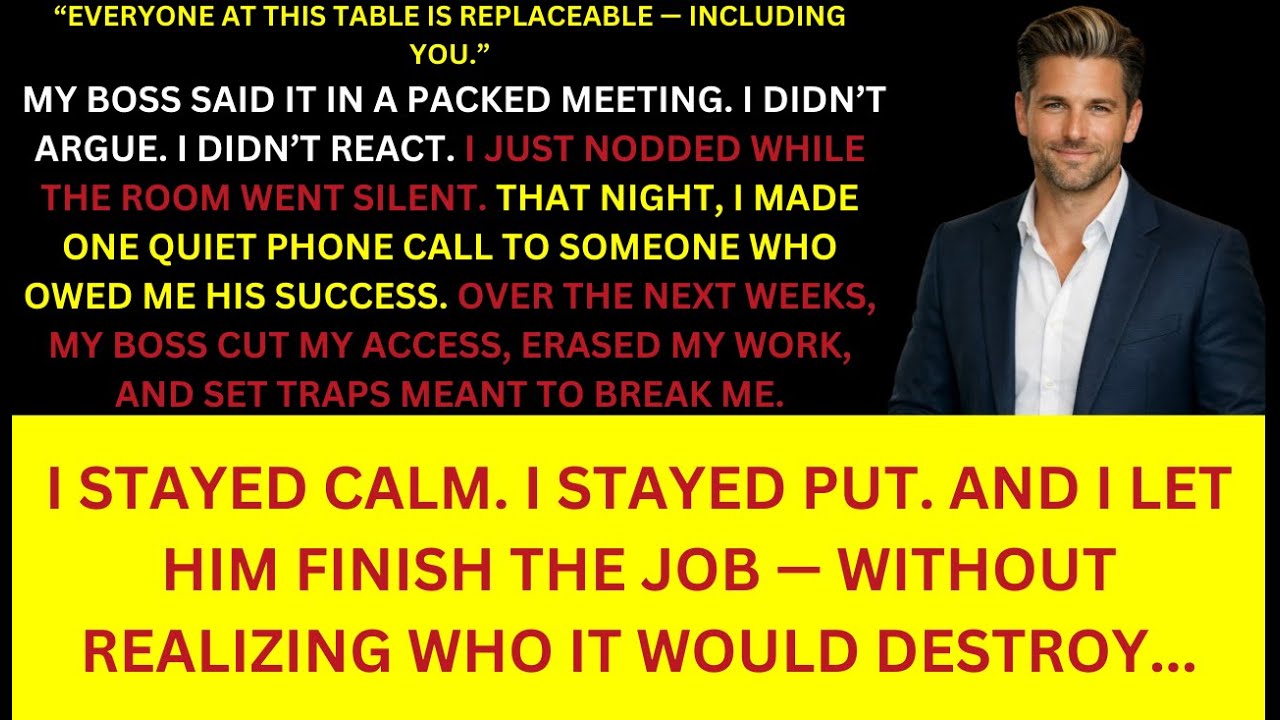 My Boss Told Me  You're Replaceable  During a Team Meeting — I Nodded, Then Made One Call After Work