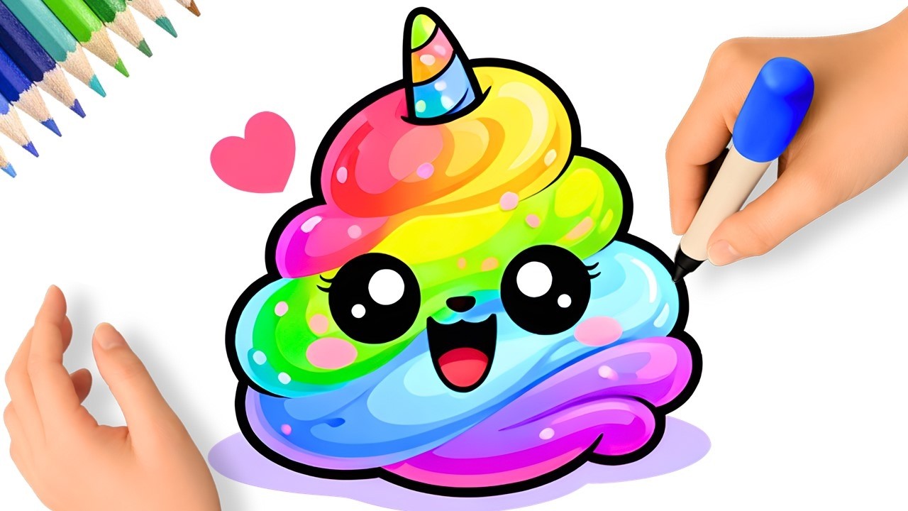 COMMENT DESSINER CACA DE LICORNE FACILE MIGNON💩🦄